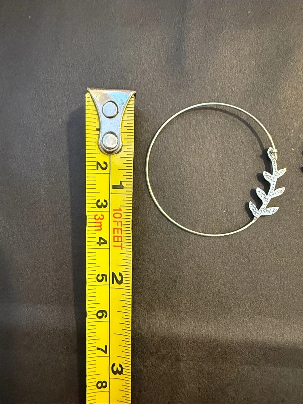 Sterling Silver 925 Leaf Vine Endless Hoop Earrings, Textured Botanical Design